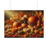92408-131.jpg Assortment of Pumpkins, Gourds, and Autumn Leaves Poster