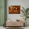 92408-133.jpg Assortment of Pumpkins, Gourds, and Autumn Leaves Poster