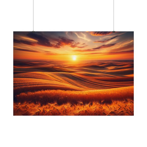 92408-146.jpg Golden Fields at Sunset With the Horizon Ablaze in Warm Colors Poster