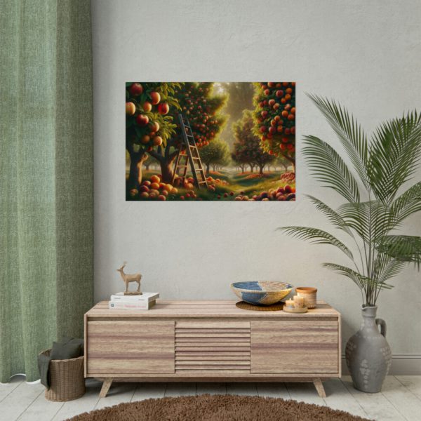 92408-153.jpg Orchard Bounty With Fruit-Laden Trees And RusticLadder Poster