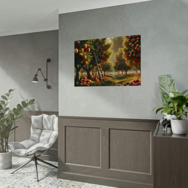 92408-154.jpg Orchard Bounty With Fruit-Laden Trees And RusticLadder Poster