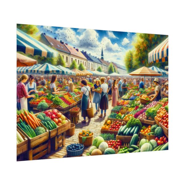 Lively Atmosphere of Farmers' Market Poster