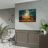 Harvest Moon Illuminating a Bountiful Harvest Field Poster