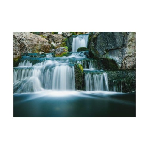 Waterfall Tumbling Down From Rocks Poster