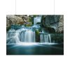 Waterfall Tumbling Down From Rocks Poster