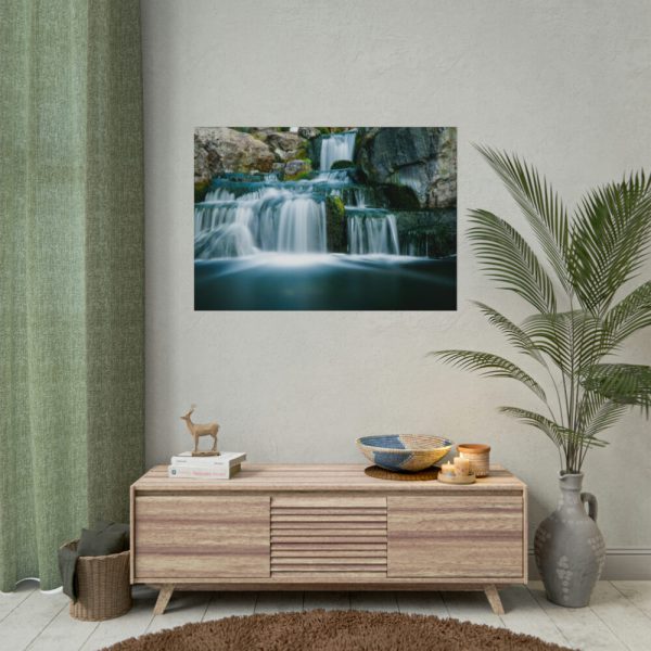 Waterfall Tumbling Down From Rocks Poster