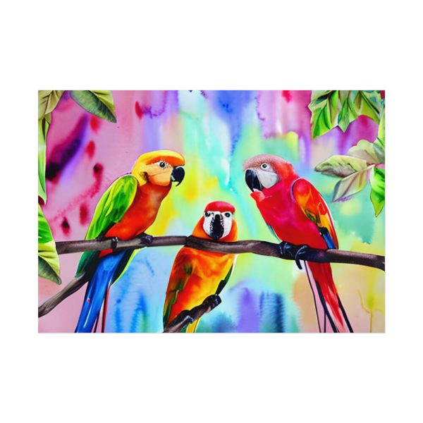 92408-255.jpg Three Red Parrot Tropical Birds Poster