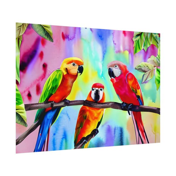 92408-257.jpg Three Red Parrot Tropical Birds Poster