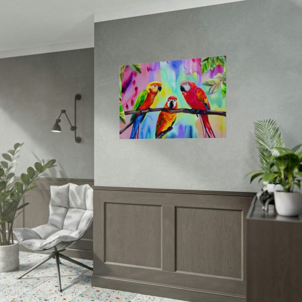 92408-259.jpg Three Red Parrot Tropical Birds Poster
