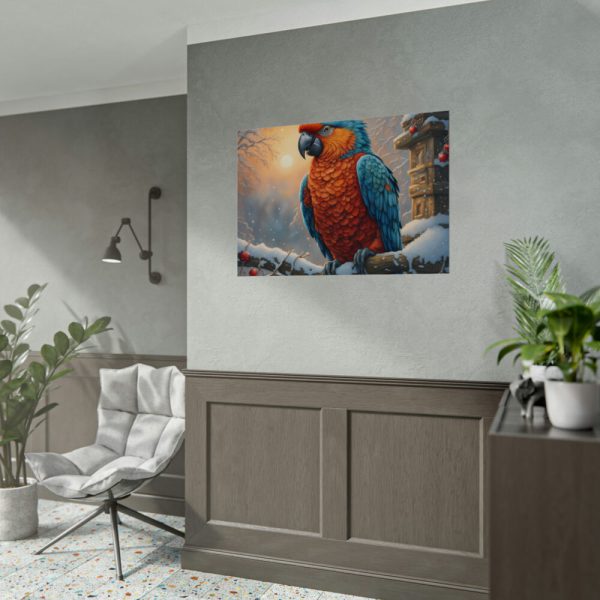 92408-269.jpg Parrot On A Snowy Branch Poster