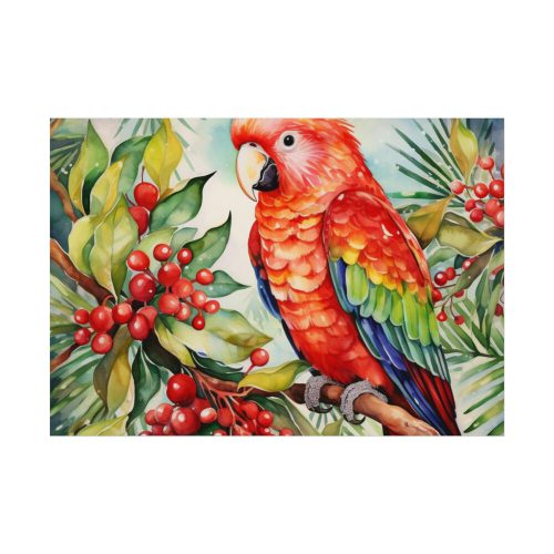 Branch Surrounded by Pine and Holly Berry Poster