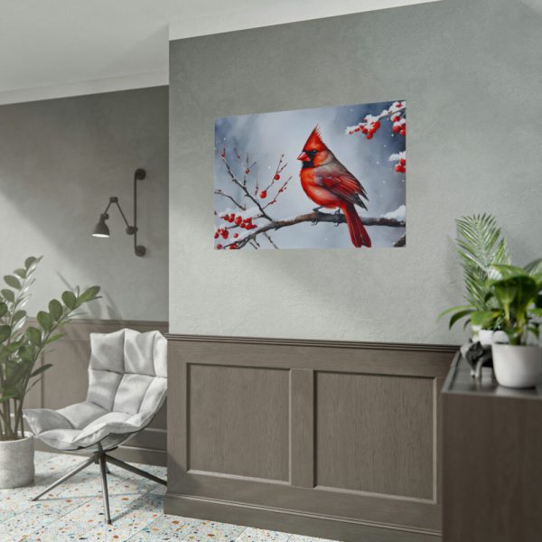 Red Cardinal Bird Winter Poster