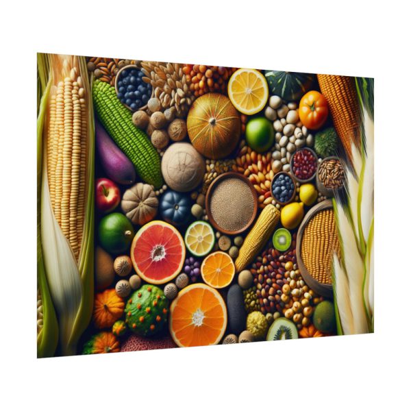 92408-307.jpg Macro Image Showcasing Detail of Fruits Grains and Vegetables Poster