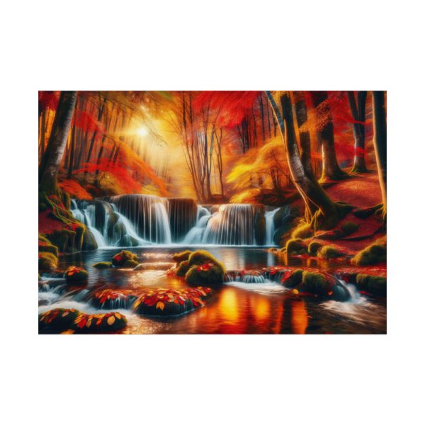 92408-340.jpg Autumn Waterfall Scene Poster