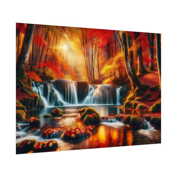 92408-342.jpg Autumn Waterfall Scene Poster