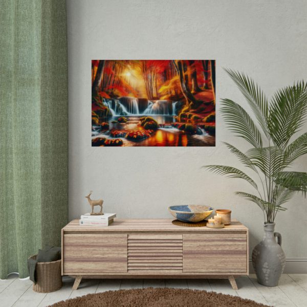92408-343.jpg Autumn Waterfall Scene Poster