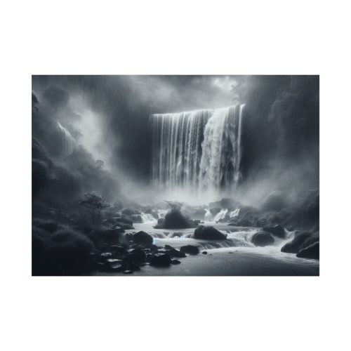 Waterfall on Rainy Day Poster