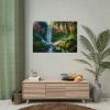 Waterfall Cascading Down Into Serene Pool Poster