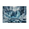 Frozen Waterfall During Winter Poster