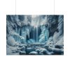 Frozen Waterfall During Winter Poster