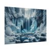 Frozen Waterfall During Winter Poster