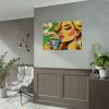 Girl Drinking Coffee in Pop Art Poster