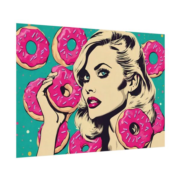 Pop Art Woman With Pink Donuts Poster