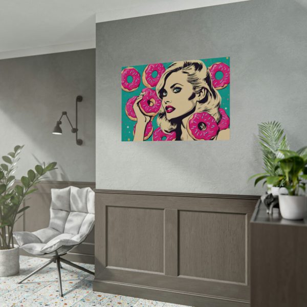 Pop Art Woman With Pink Donuts Poster