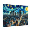 Tokyo With a Swirling Star-Filled Sky Poster