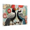 Textured Illustration of Two Tropical Birds Poster