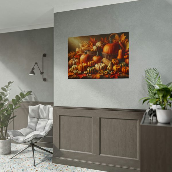 92409-134.jpg Assortment of Pumpkins, Gourds, and Autumn Leaves Poster