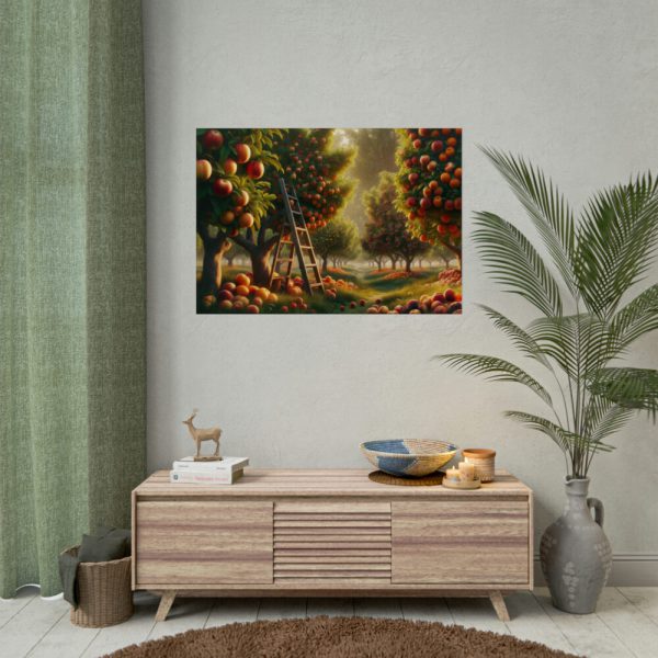 92409-153.jpg Orchard Bounty With Fruit-Laden Trees And RusticLadder Poster
