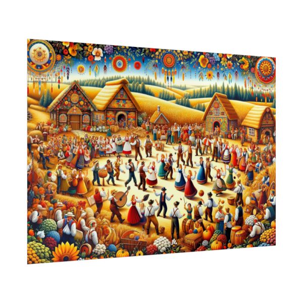 92409-177.jpg Spirit of Folk Art, Featuring a Harvest Festival Scene Poster