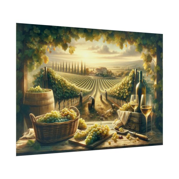92409-182.jpg Grape Harvest With Lush Vineyards Poster