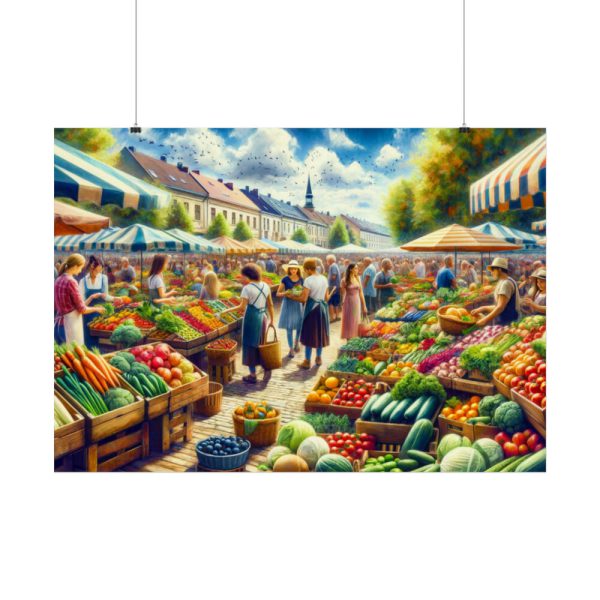 Lively Atmosphere of Farmers' Market Poster