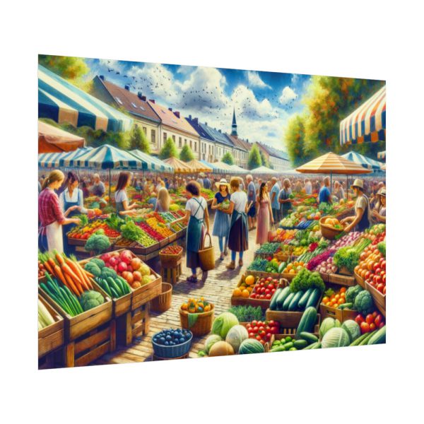 Lively Atmosphere of Farmers' Market Poster