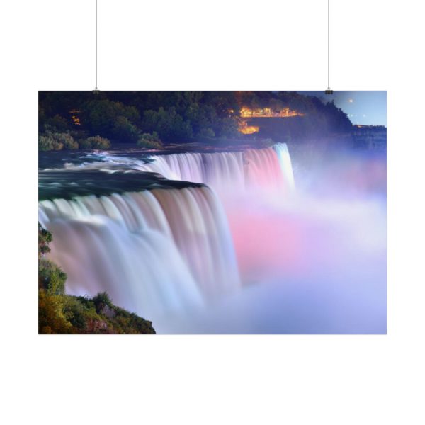 Colorful Niagara Falls During Evening Poster