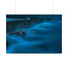 Blue Misty Sea at Night Poster
