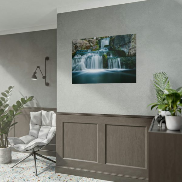 Waterfall Tumbling Down From Rocks Poster