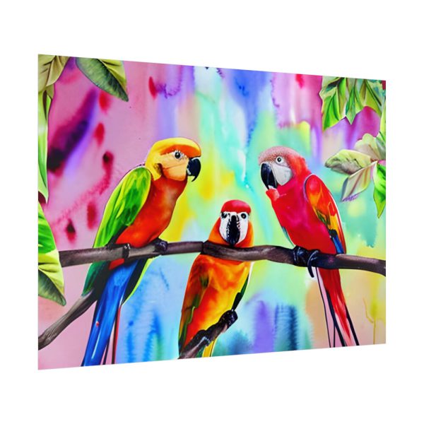 92409-252.jpg Three Red Parrot Tropical Birds Poster