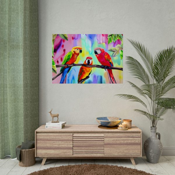 92409-253.jpg Three Red Parrot Tropical Birds Poster