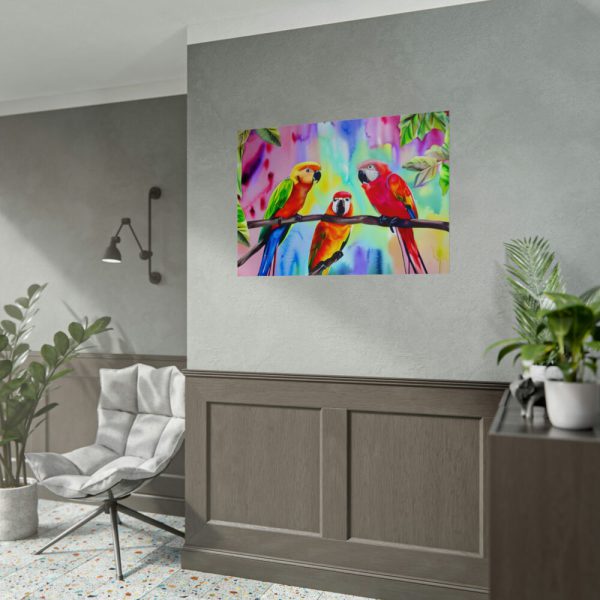 92409-254.jpg Three Red Parrot Tropical Birds Poster