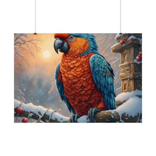 92409-261.jpg Parrot On A Snowy Branch Poster