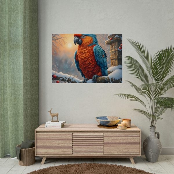 92409-263.jpg Parrot On A Snowy Branch Poster