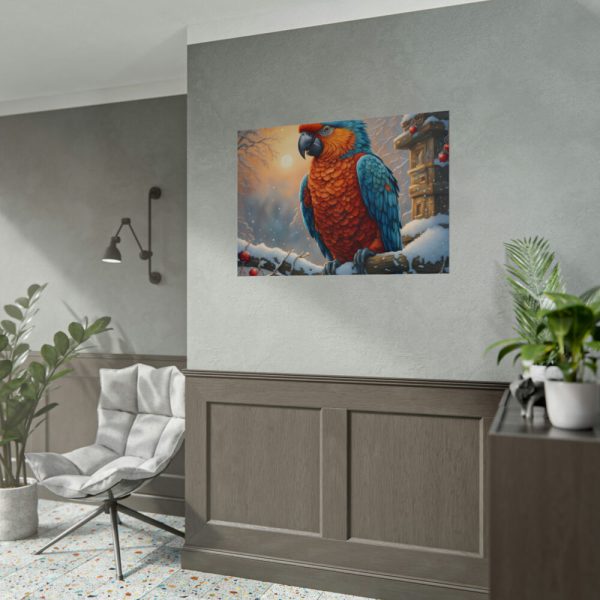 92409-264.jpg Parrot On A Snowy Branch Poster