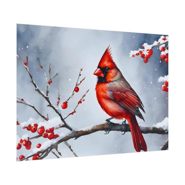 Red Cardinal Bird Winter Poster