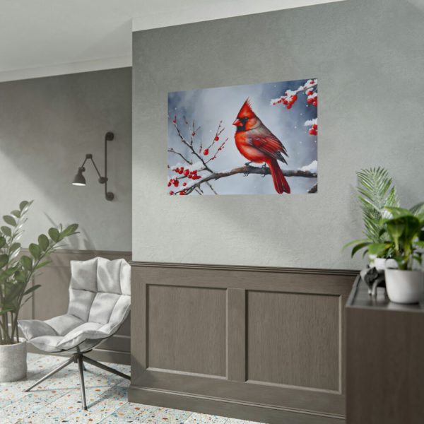 Red Cardinal Bird Winter Poster