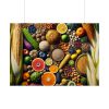92409-301.jpg Macro Image Showcasing Detail of Fruits Grains and Vegetables Poster