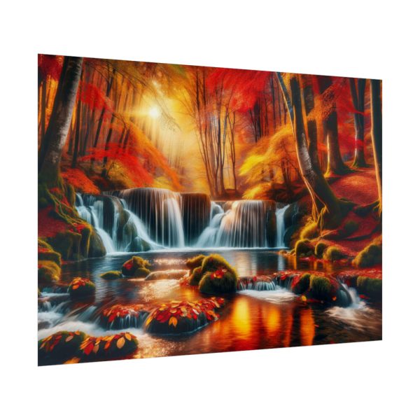 92409-337.jpg Autumn Waterfall Scene Poster
