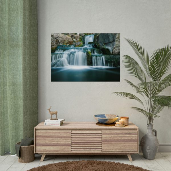 92409-368.jpg Waterfall in Mountains Poster